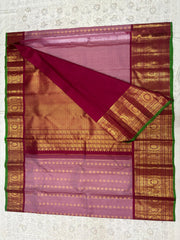 PINK\RED&GOLD BORDER GADWAL SILK SAREE