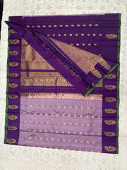 PURPLE & GOLD COLOUR DESIGNS GADWAL SILK SAREE