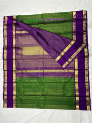 GREEN COLOUR & PURPLE  BORDER GADWAL SILK SAREE