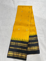 YELLOW COLOUR & BLACK BORDER GADWAL SILK SAREE