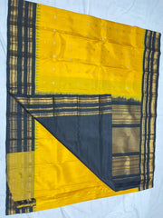 YELLOW COLOUR & BLACK BORDER GADWAL SILK SAREE