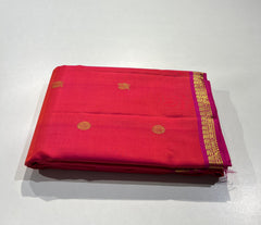 ORANGE & PINK COLOUR ZARI KANCHIPURAM SILK SAREE