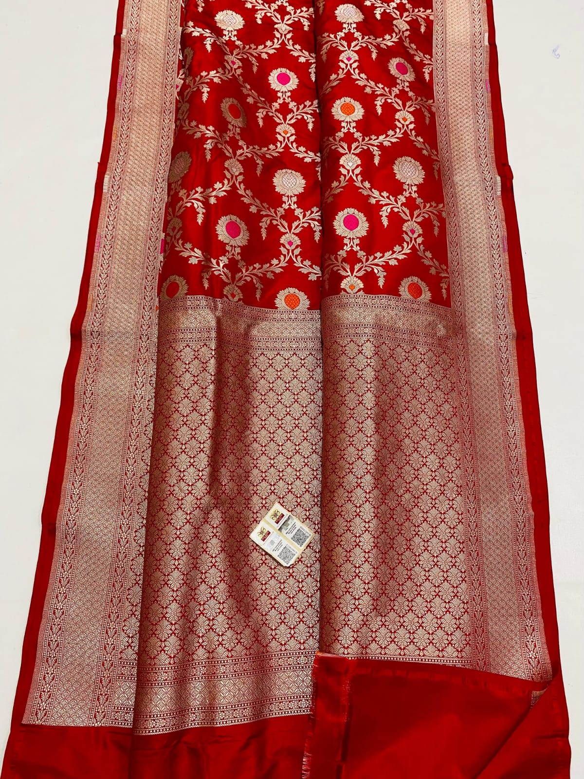 DARK RED COLOUR & GREY BODER BANARASI SAREE