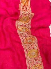 PINK & RED BANARASI SILK SAREE