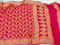 PINK & RED BANARASI SILK SAREE