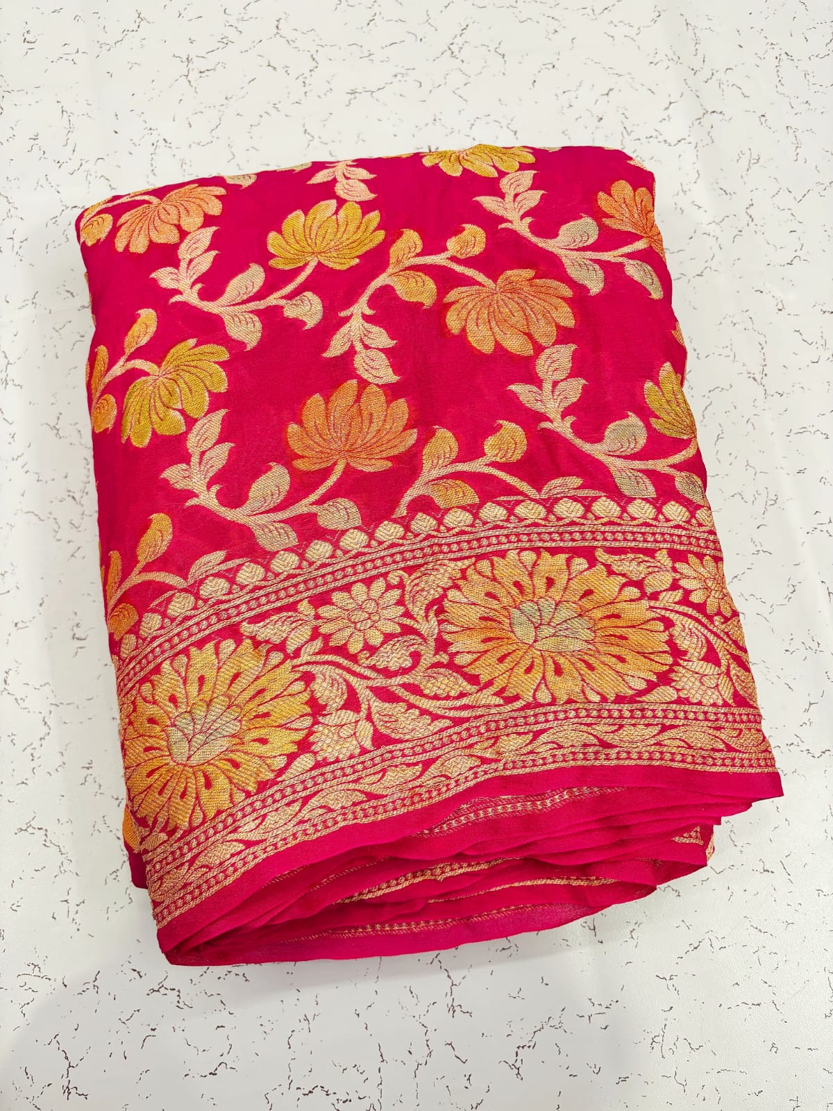 PINK & RED BANARASI SILK SAREE