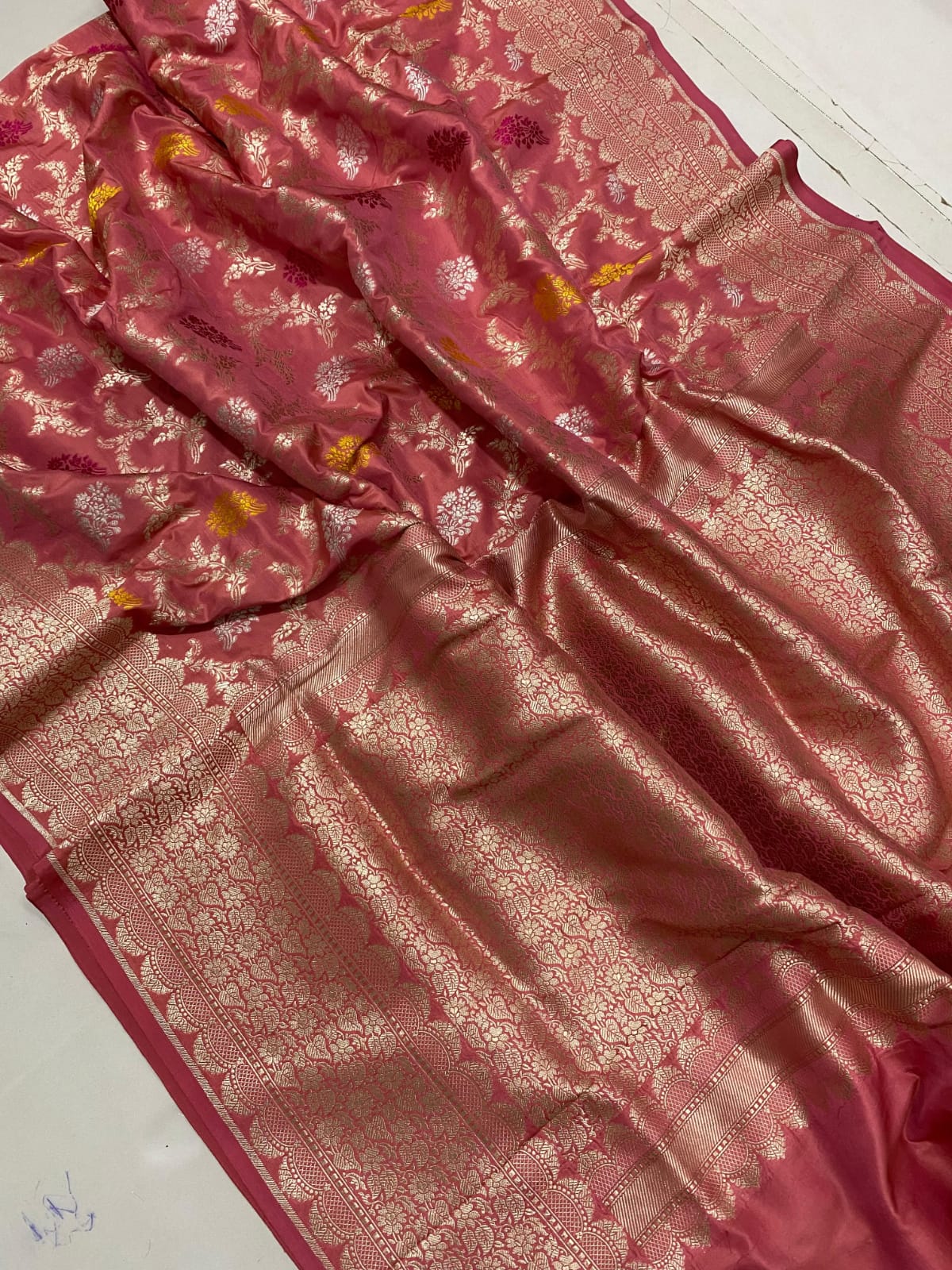 RED COLOUR & GOLDEN BODER BANARASI SAREE