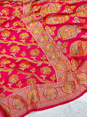 RED COLOUR & GOLDEN BORDER BANARASI SILK SAREE