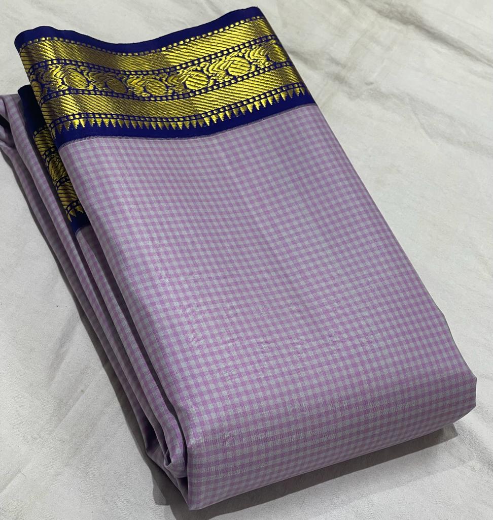 VIOLET / BLUE SILK SAREE