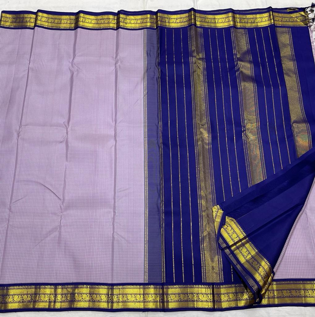 VIOLET / BLUE SILK SAREE