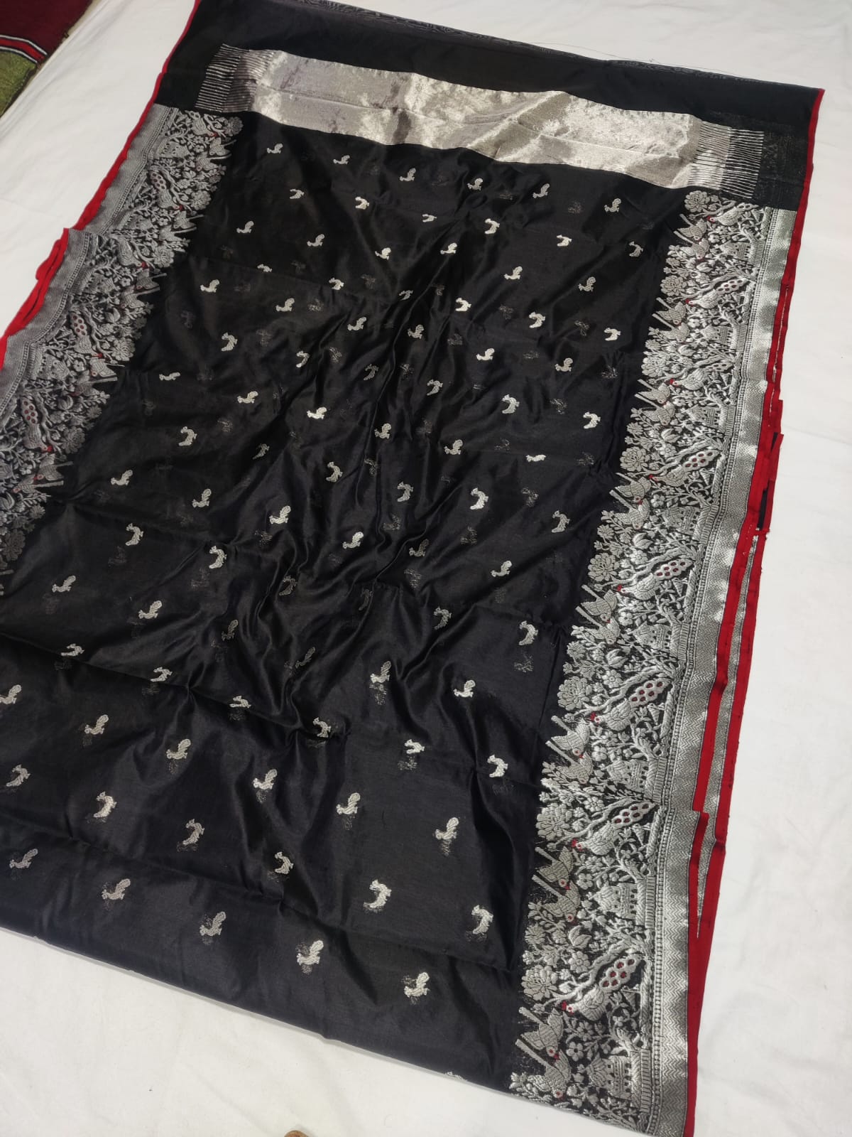 BLACK CHANDERI SAREE