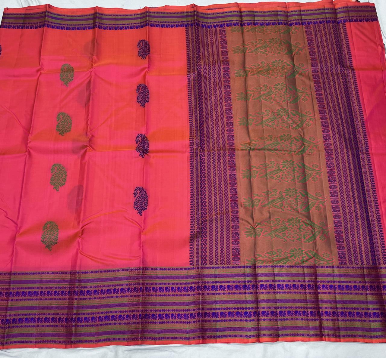 PINK / PURPLE KANCHI SILK SAREE