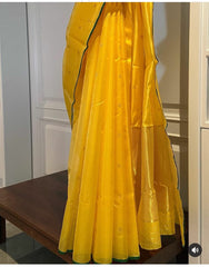 YELLOW CHANDERI SAREE