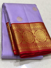 VIOLET / MAROON KANCHI SILK SAREE