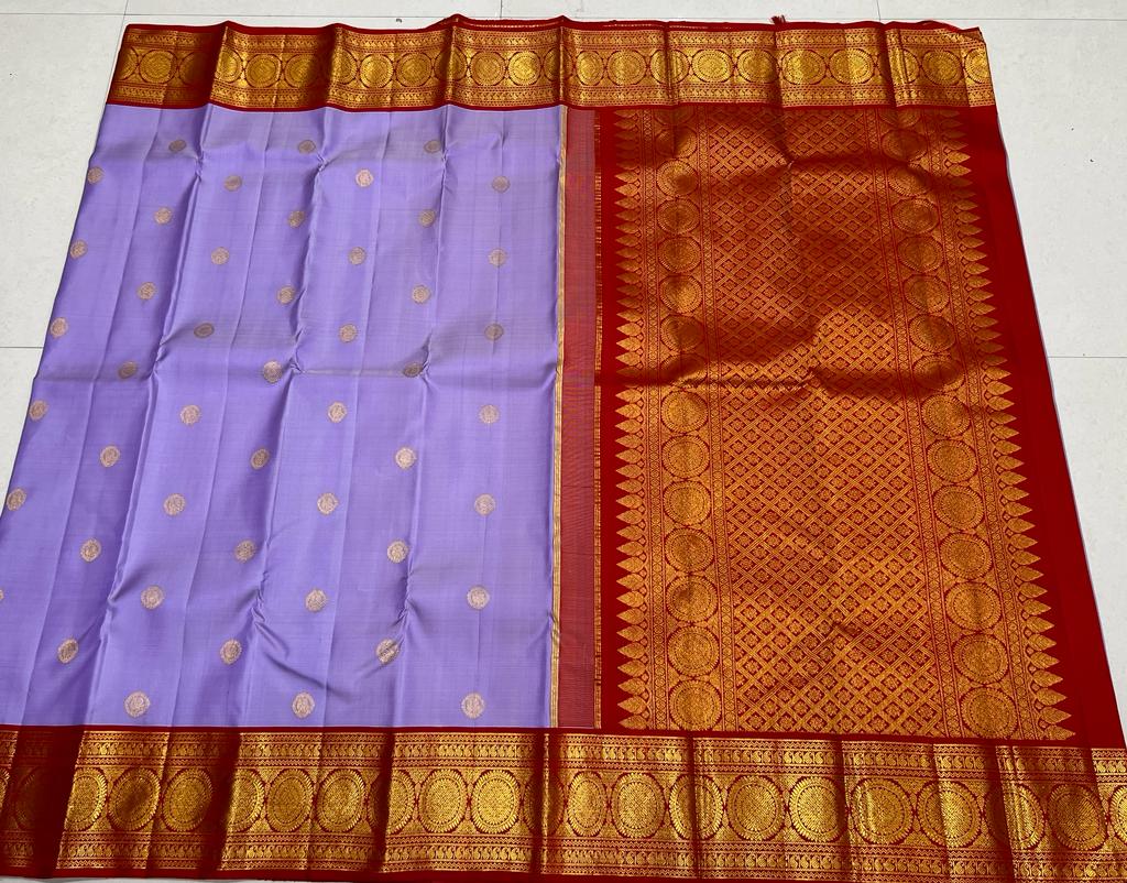 VIOLET / MAROON KANCHI SILK SAREE