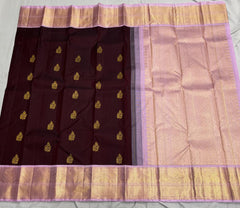 BROWN / LAVENDER KANCHI SAREE