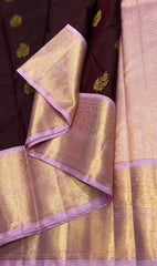 BROWN / LAVENDER KANCHI SAREE