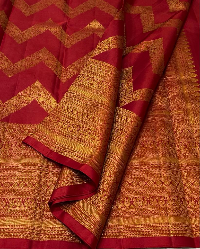 RED KANCHI SILK SAREE