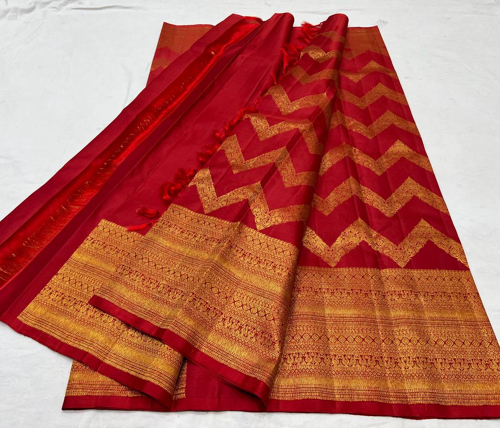 RED KANCHI SILK SAREE