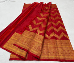 RED KANCHI SILK SAREE