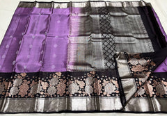 LAVENDER / BLACK KANCHI SAREE