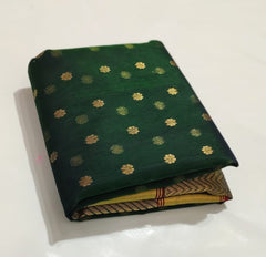 BOTTLE GREEN CHANDERI SILK SAREE