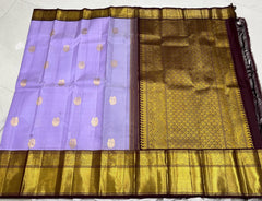 LAVENDER / BROWN KANCHI SAREE