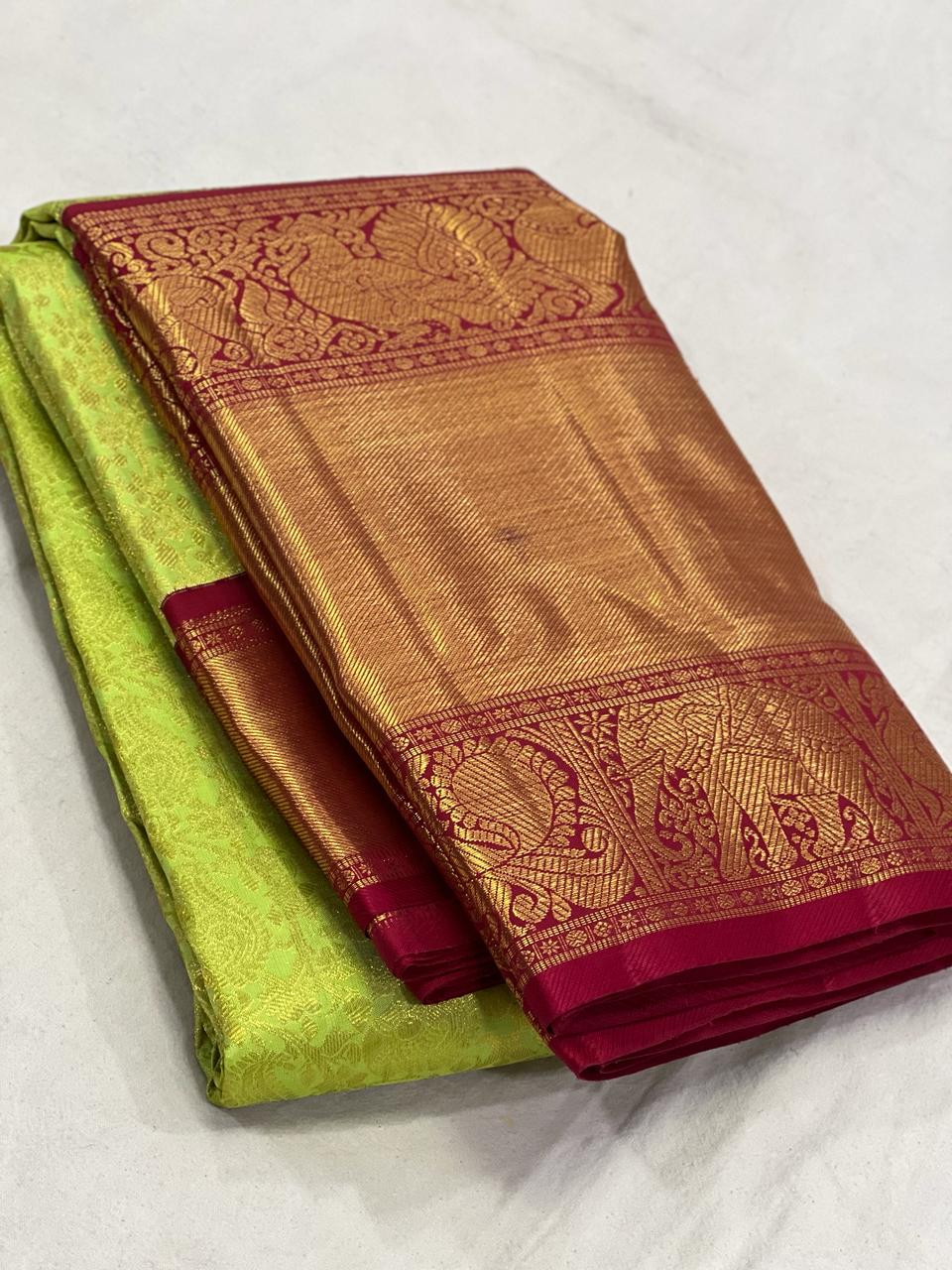 GREEN / MAROON KANCHI SAREE