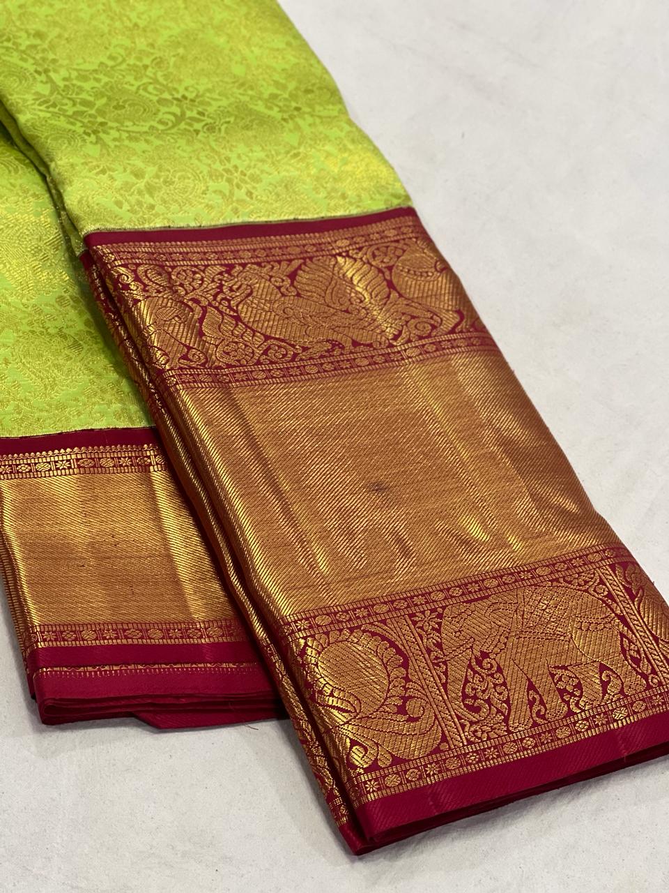 GREEN / MAROON KANCHI SAREE