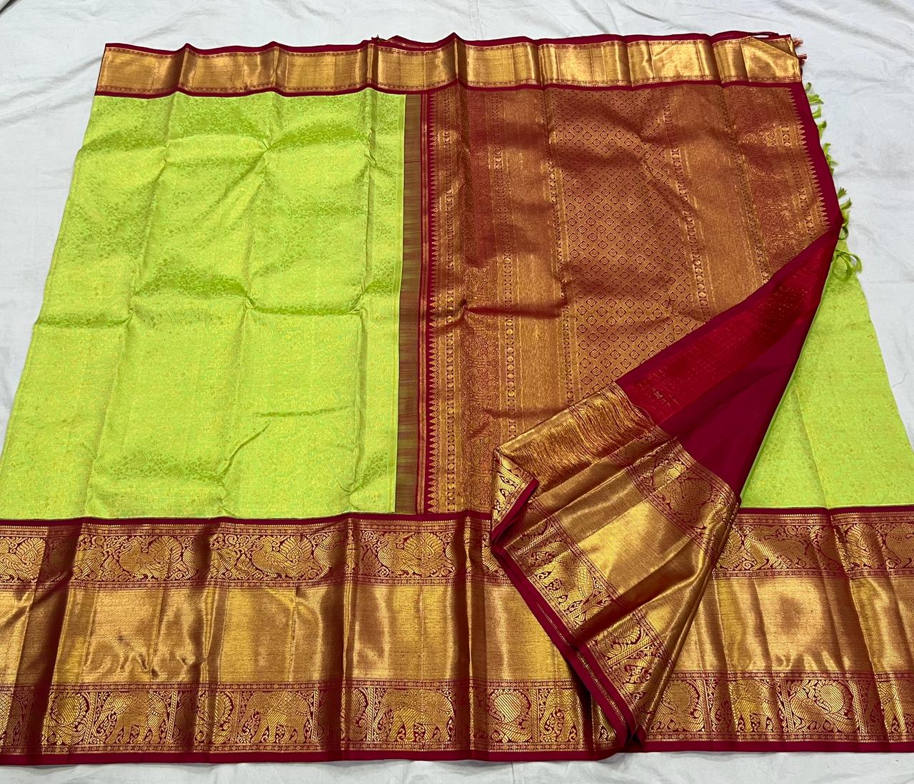 GREEN / MAROON KANCHI SAREE