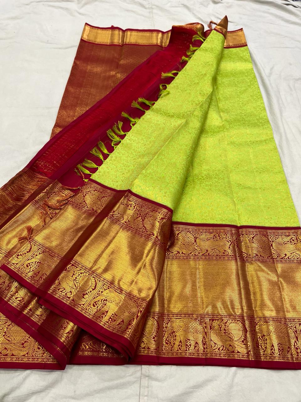 GREEN / MAROON KANCHI SAREE