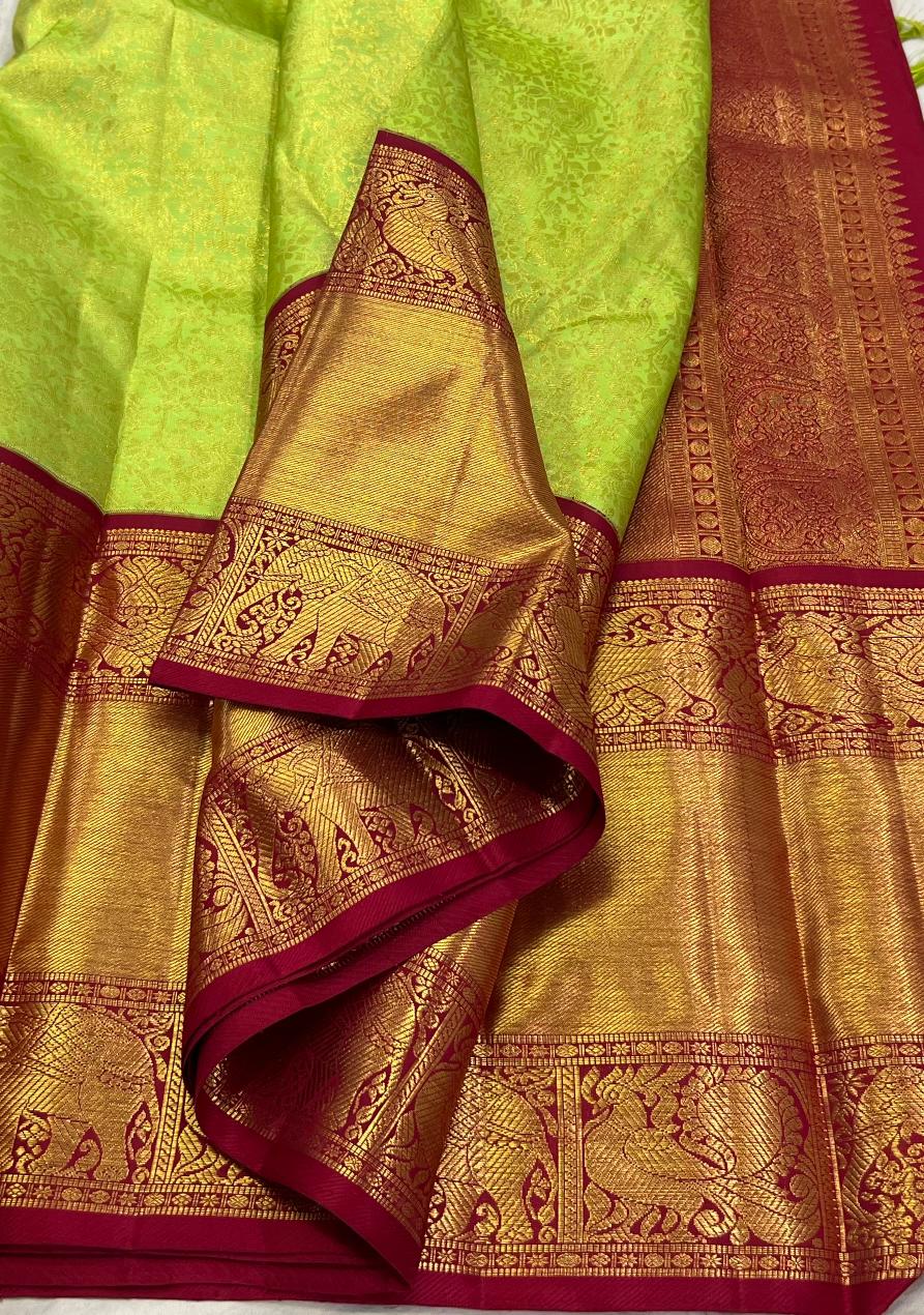 GREEN / MAROON KANCHI SAREE