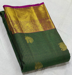 GREEN / PURPLE KANCHI SAREE