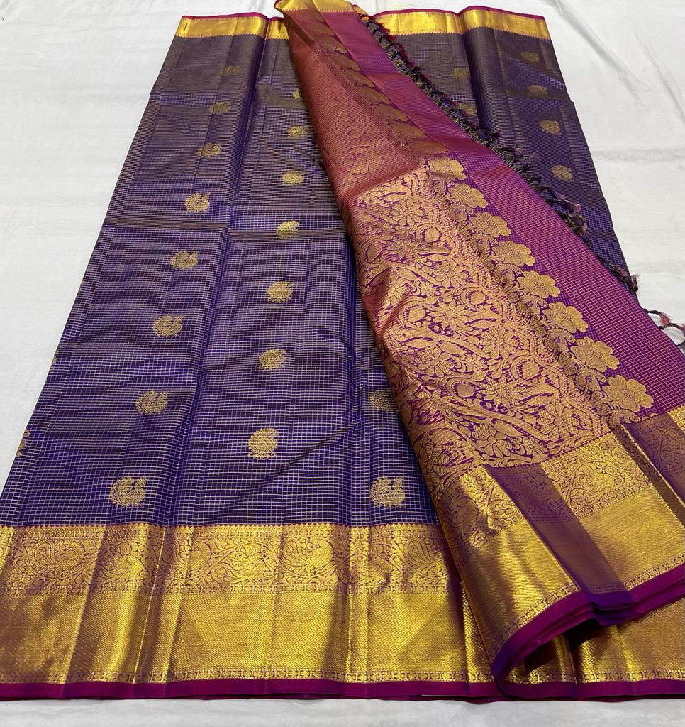 BLUE / PURPLE KANCHI SAREE