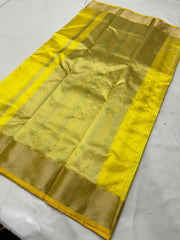 YELLOW CHANDERI SAREE