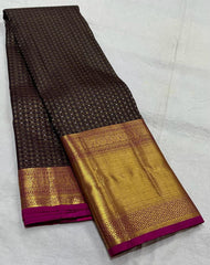 BROWN / PINK KANCHI SAREE