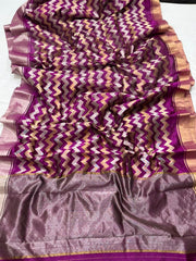 PURPLE CHANDERI SILK SAREE