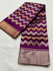 PURPLE CHANDERI SILK SAREE