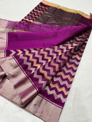 PURPLE CHANDERI SILK SAREE