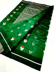 GREEN CHANDERI SILK SAREE