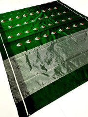 GREEN CHANDERI SILK SAREE