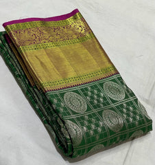 GREEN / PURPLE KANCHI SAREE