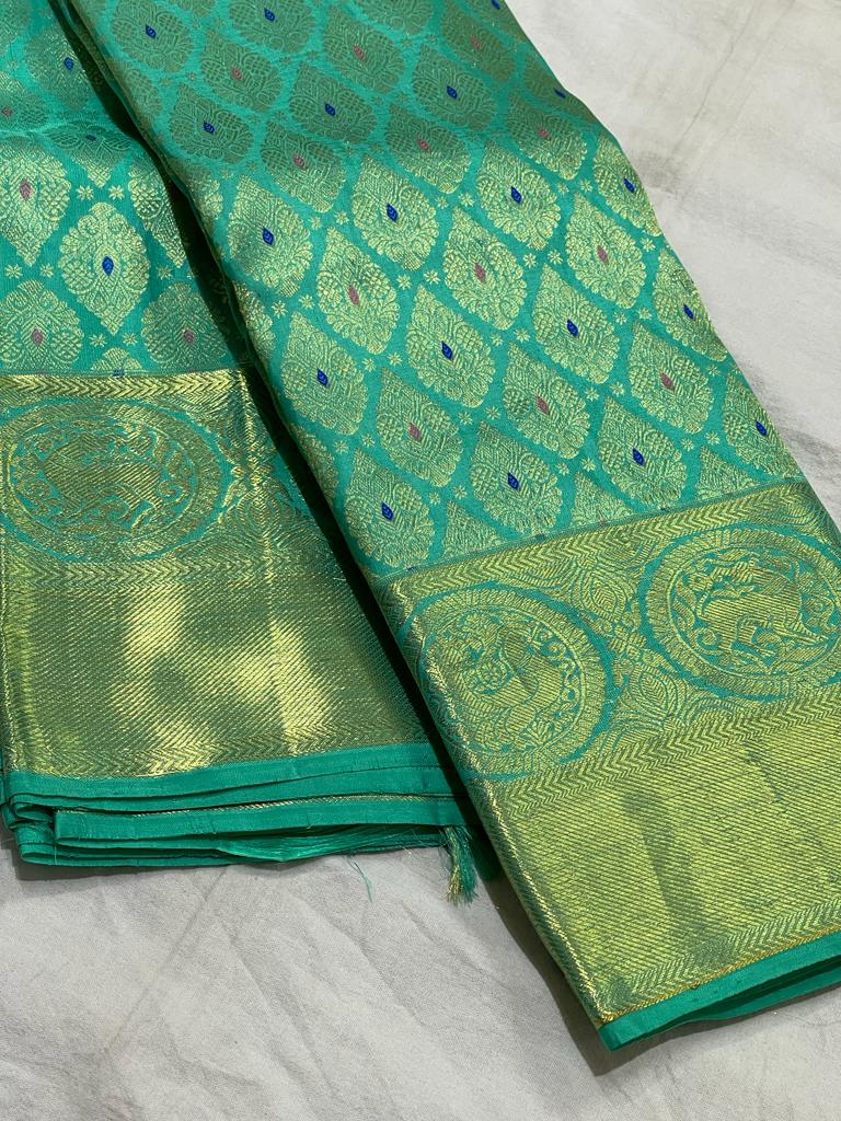 SEA BLUE KANCHI SAREE