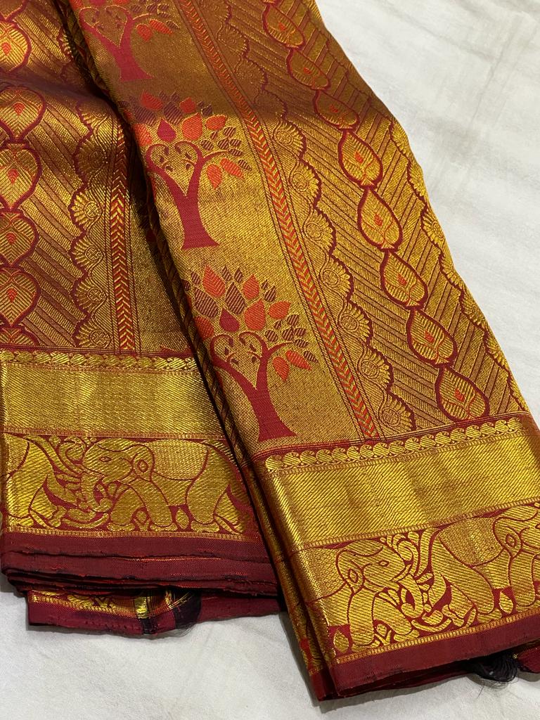 MAROON KANCHI SAREE