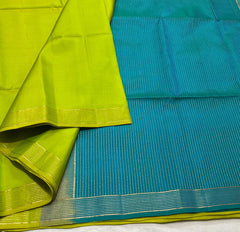 YELLOW / BLUE SILK SAREE