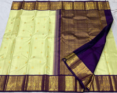 CREAM /NAVY BLUE KANCHI SAREE