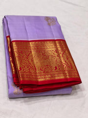 LAVENDER /RED KANCHI SAREE