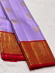 LAVENDER /RED KANCHI SAREE