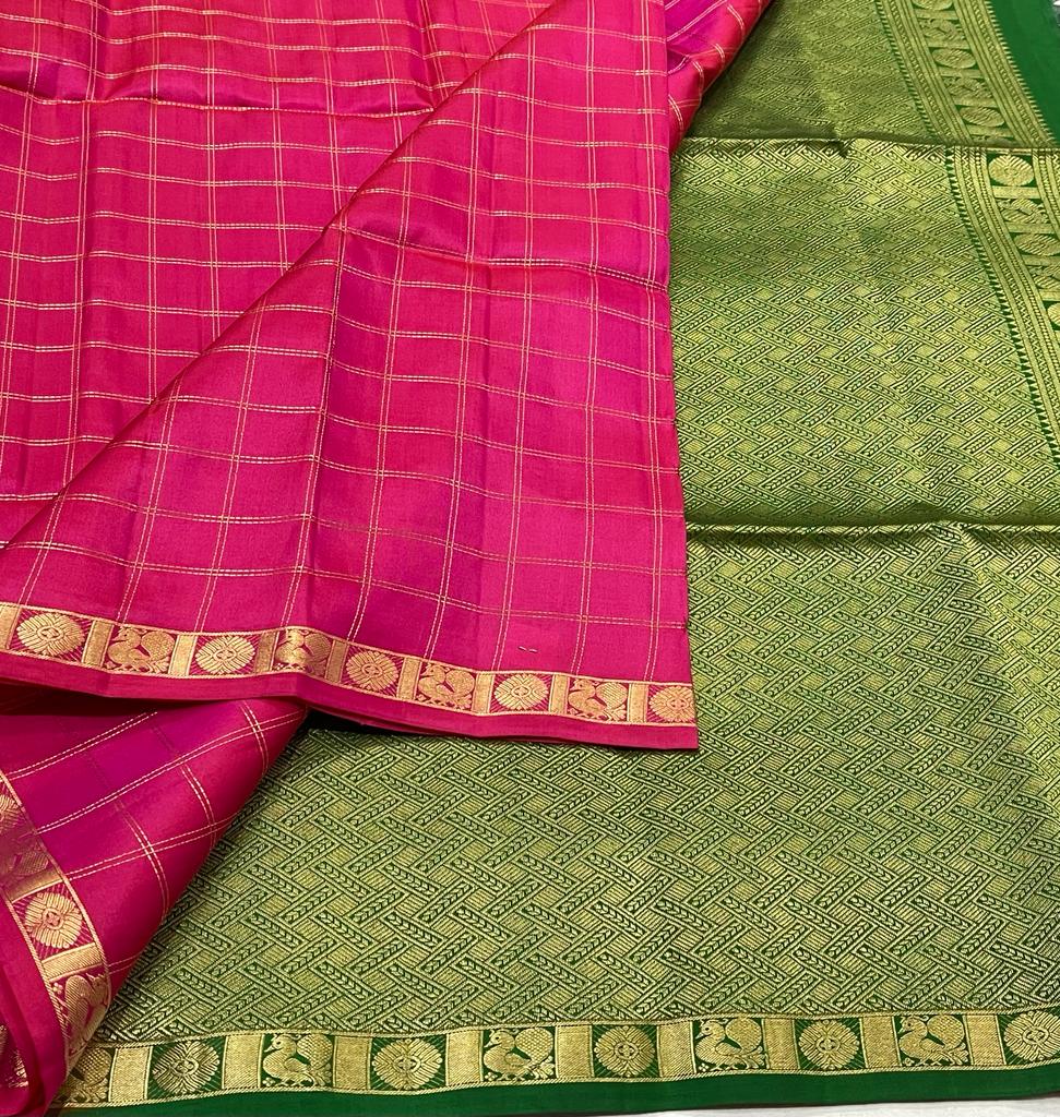 PINK / GREEN SILK SAREE