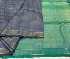 GREY / GREEN SILK SAREE